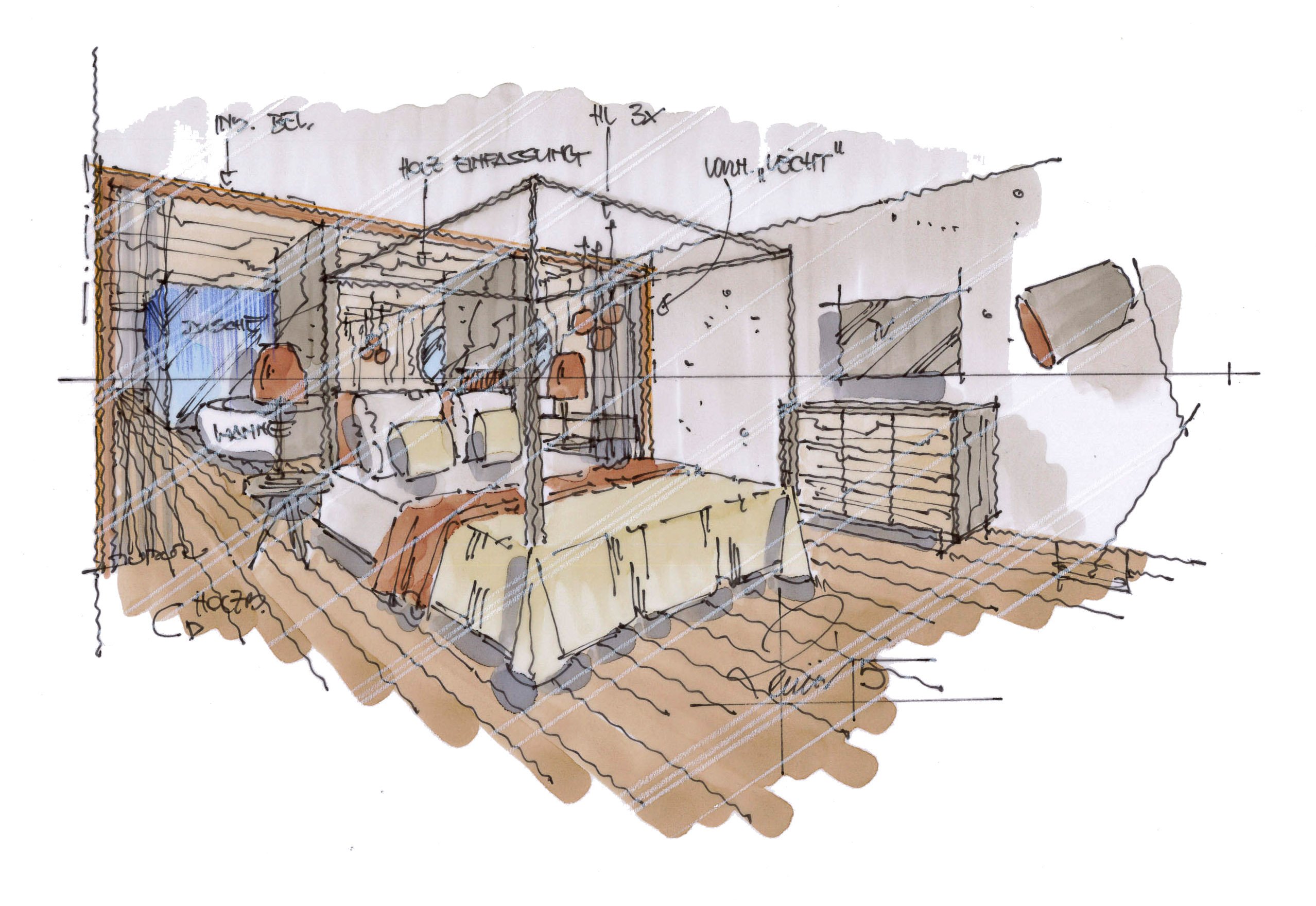Skizze Suite Innenarchitektur köck+bachler