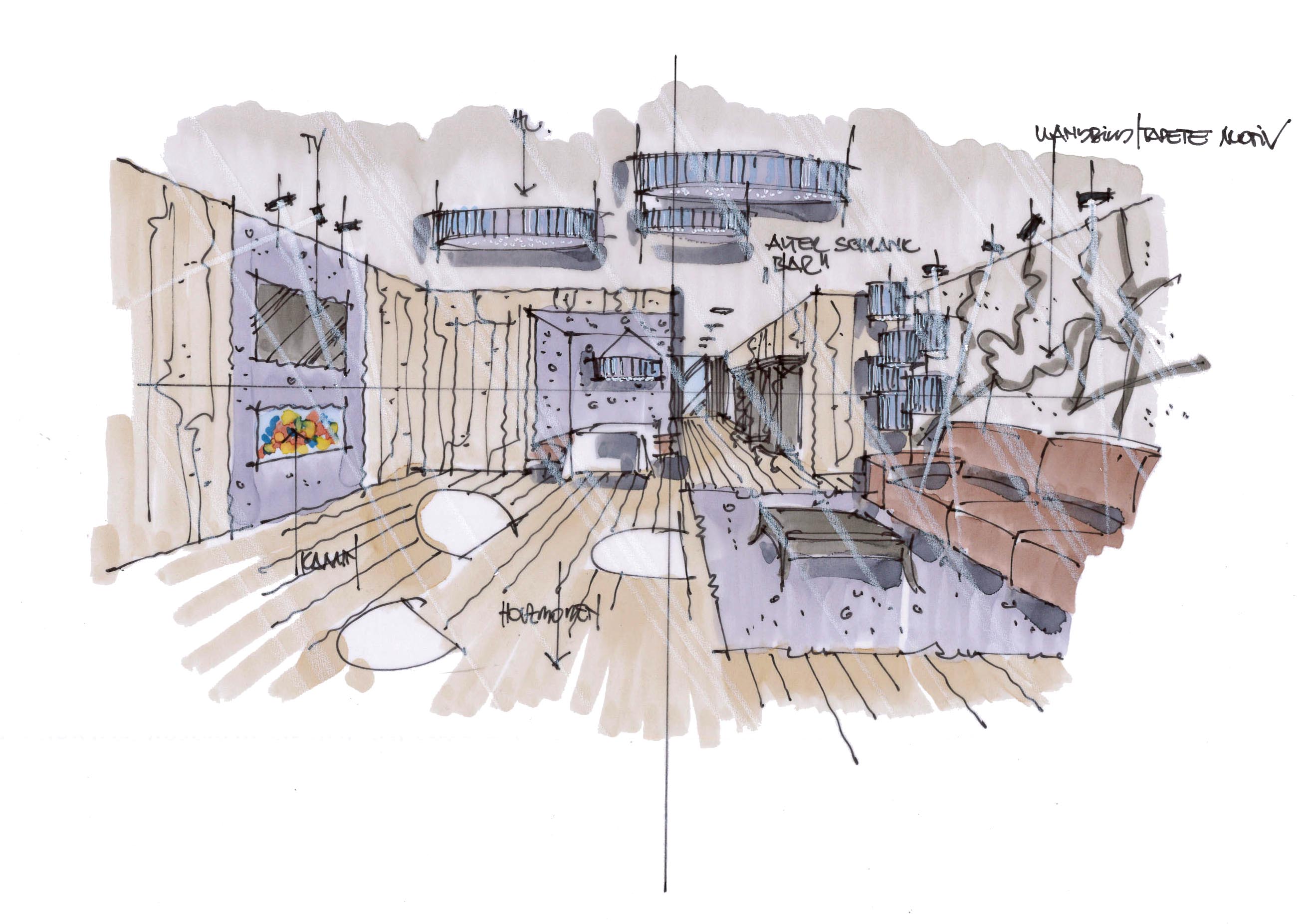 Skizze Suite Innenarchitektur köck+bachler