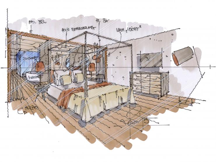Skizze Suite Innenarchitektur köck+bachler