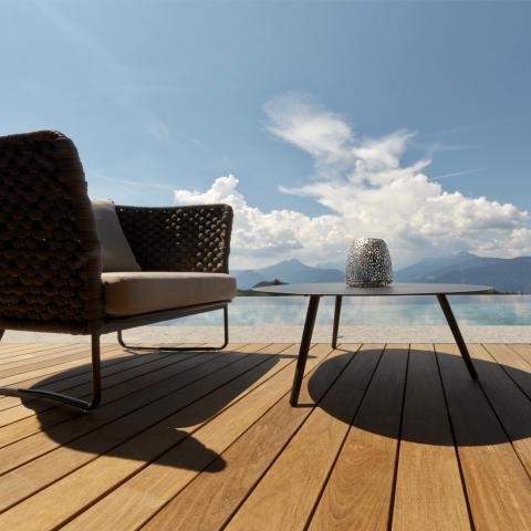 Wellness Ausblick Pool Innenarchitektur Bergvillen Südtirol